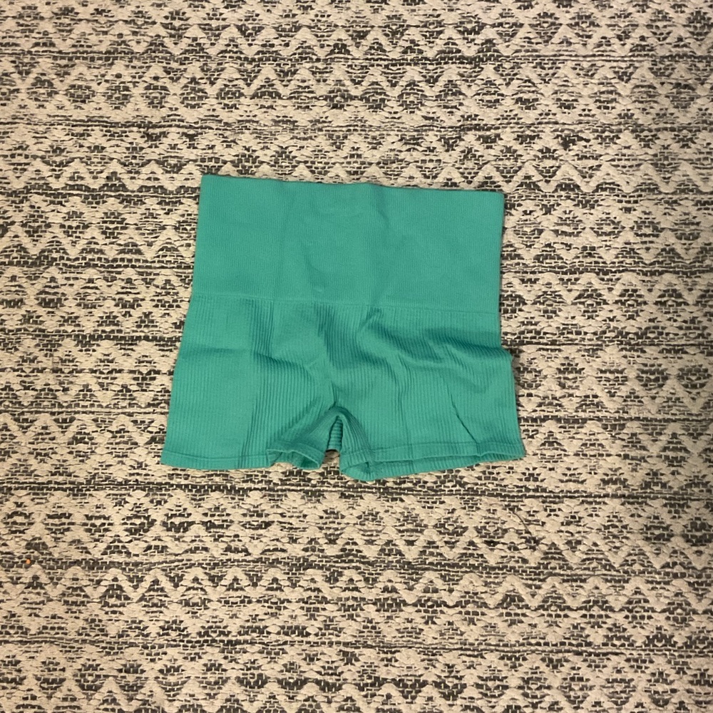 Teal High-Waisted Shorts